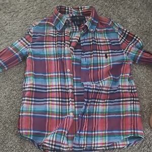 Colorful Plaid Button-Up Shirt